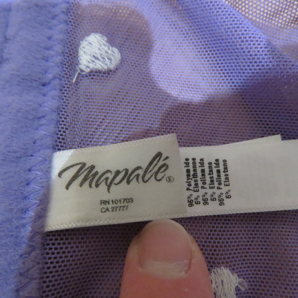 MAPALE Lilac Heart Embroidered Mesh Longline Bustier Bra Romantic - Size S - Picture 10 of 12